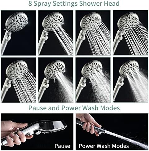 WHZeffect Handheld Shower Head with 8 Spray Modes and Power Wash 1
