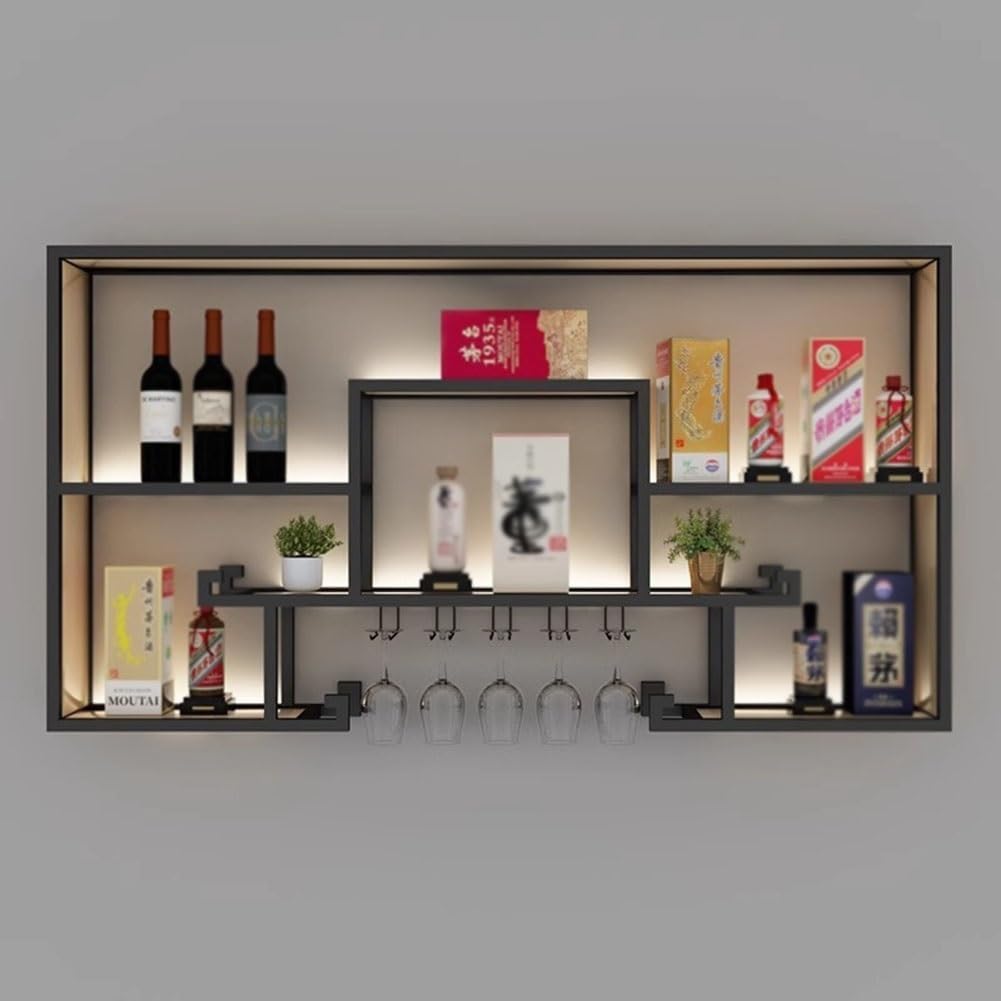 Industrial Wine Racks Wall Mounted for Home Bar Display