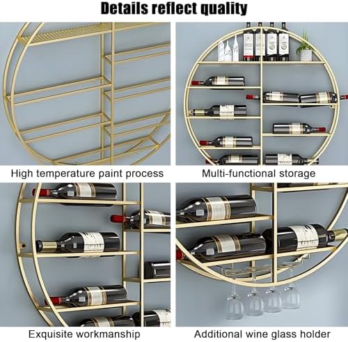 YVYKFZD Wall Mounted Wine Rack Black 60x11x60cm