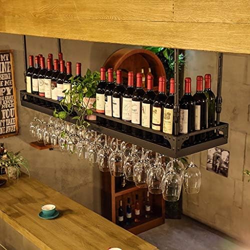 Industrial Wall-Mounted Wine Rack with Adjustable Shelves