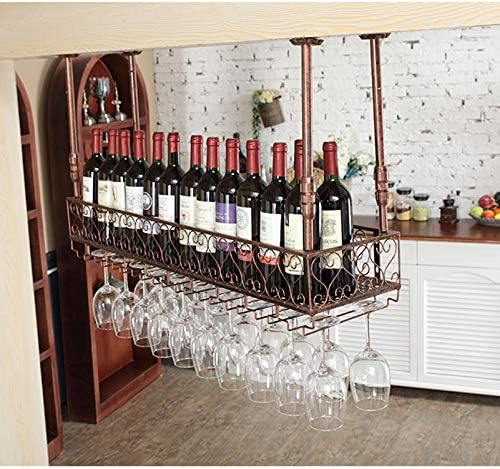 Adjustable Wall-Mounted Wine Rack with Glass Holders