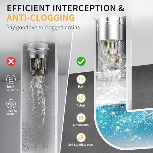Universal Stainless Steel Drain Strainer for Bathroom Sink