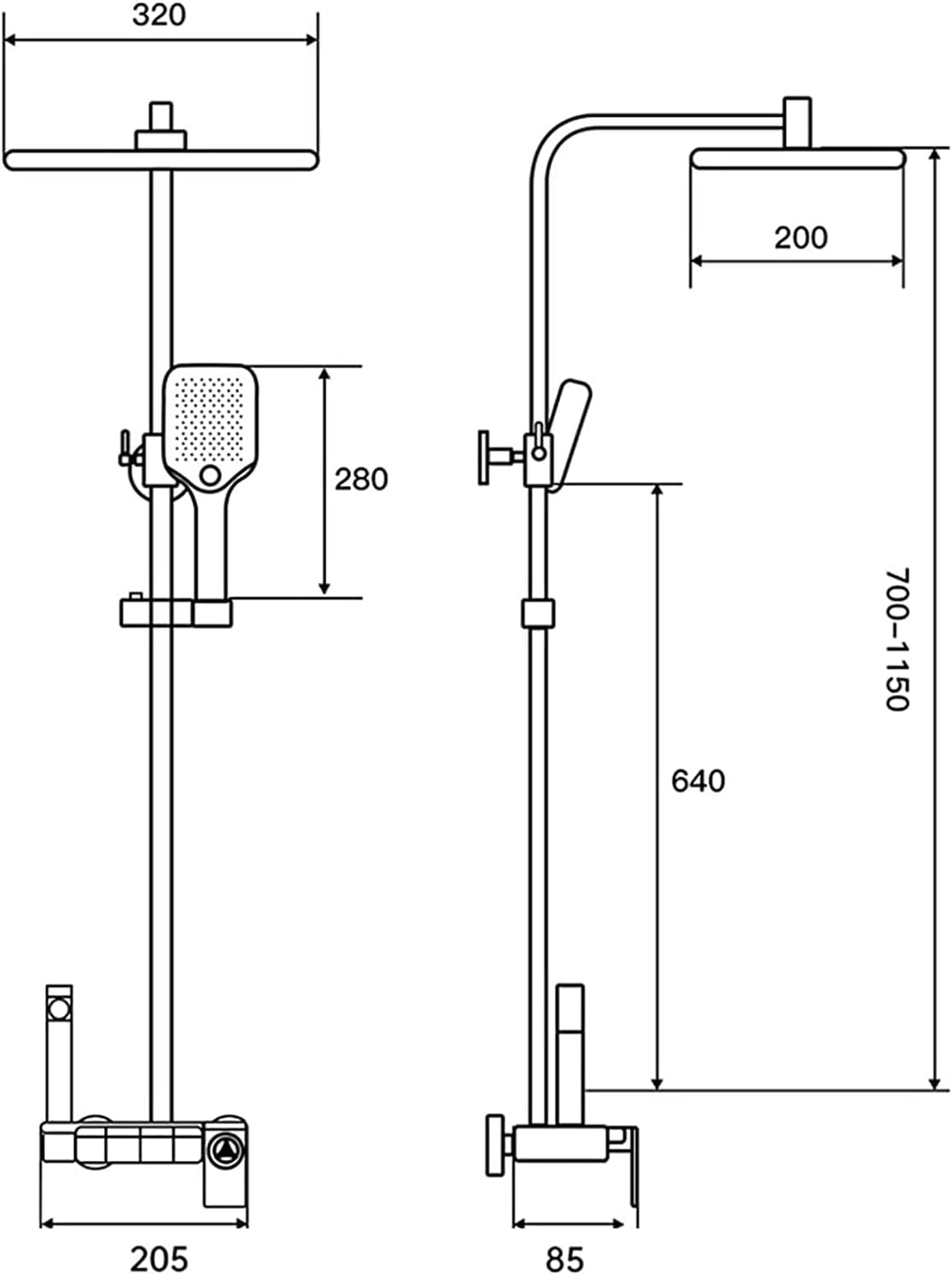 Thermostatic Shower System with 3-Function Handheld and Bidet Sprayer