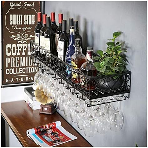ALDEPO Wall-Mounted Wine Rack Black Industrial Style
