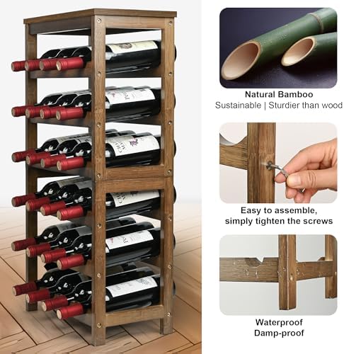 VASMIA 6-Tier Freestanding Wine Rack with Table Top