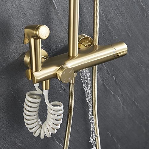 Rain Shower System with 10 Inch Head 3 Modes Thermostatic Faucet Set