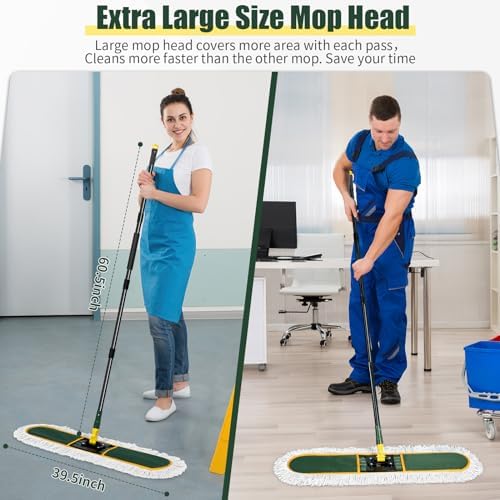 BUVE 36 Inch Commercial Dust Mop with Replacement Pads