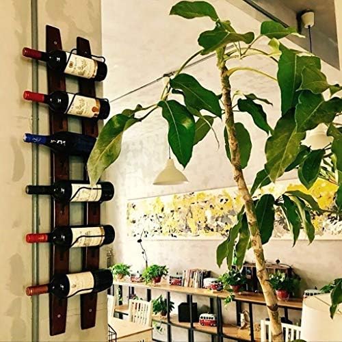 5-15 Bottle Wall-Mounted Wine Rack with Rustic Wood and Iron Frame