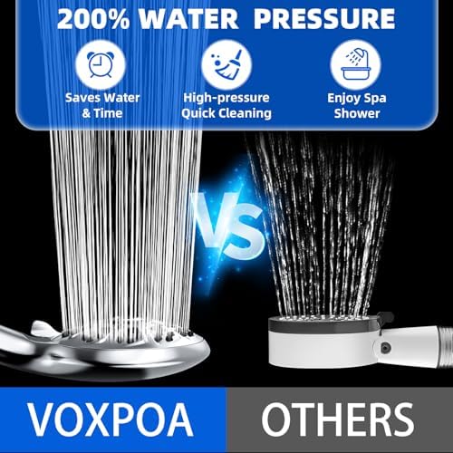 VOXPOA 5 Handheld Shower Head with 10 Spray Settings