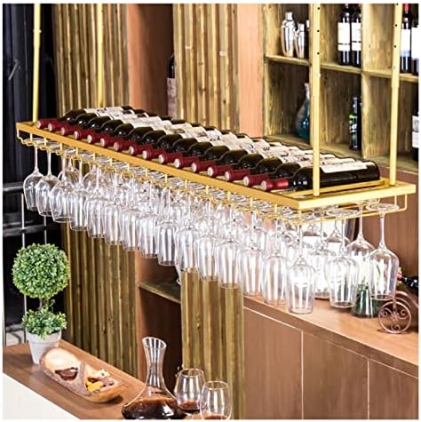 Pimex Gold Ceiling Wine Rack with Adjustable Height