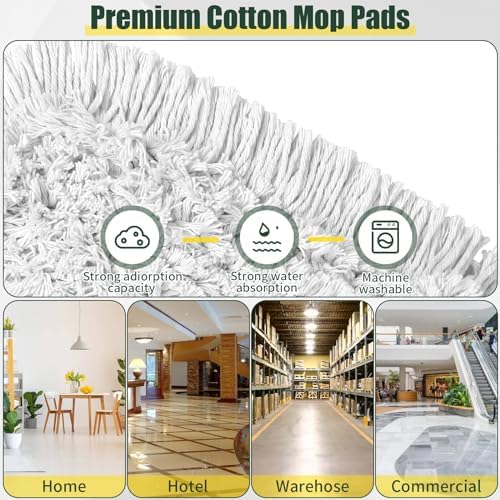 BUVE 36 Inch Commercial Dust Mop with Replacement Pads