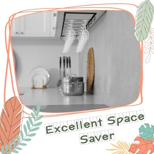 8 Row Wine Glass Rack for Cabinet Kitchen Bar Counter Black