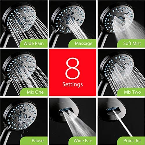 Hotel Spa High Pressure Handheld Shower Head with 50 Modes and Adjustable Arm