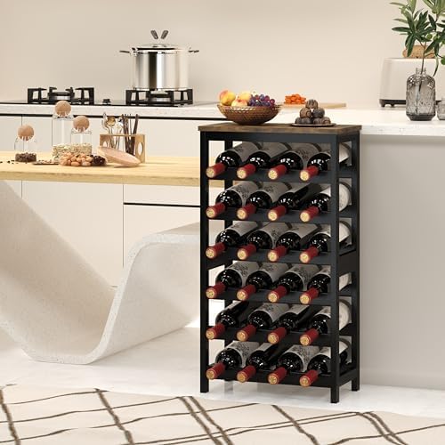 MOGELAFOO 6 Tier Bamboo Wine Rack 24 Bottles