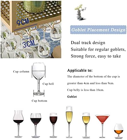 ZJDYDY Wall-Mounted Wine Rack with Goblet Holder 1