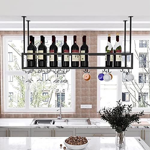 ZJDYDY Wall-Mounted Wine Rack with Glass Holder Adjustable Height