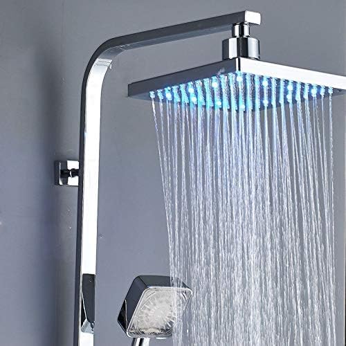 TECKI 3-Way Mixer Bath Shower Faucet Set with Rainfall Head