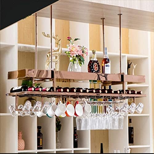 ZJDYDY Wall-Mounted Wine Rack 2 Layers Stainless Steel Adjustable Rack