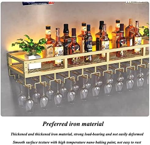 MaGiLL Floating Bar Shelves with LED Light Glass Holder