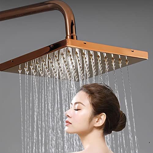 Rose Gold Exposed Shower Faucet Set with Handheld and Bidet
