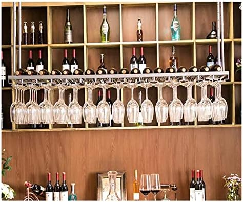 ALDEPO Wall-Mounted Wine Rack with Adjustable Metal Bar