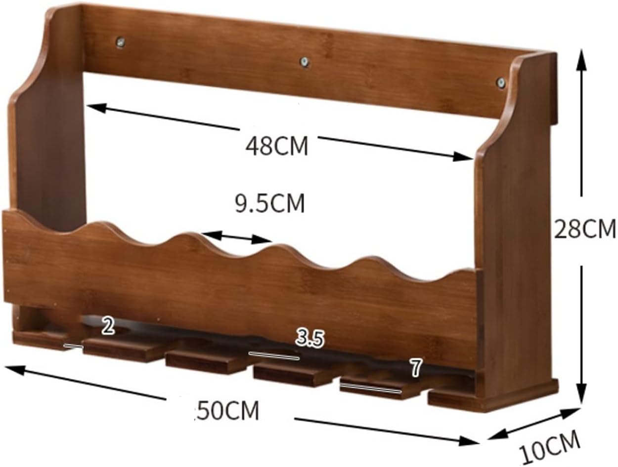 Wall-Mounted Wine Glass Rack Wooden Design Eco-Friendly Storage