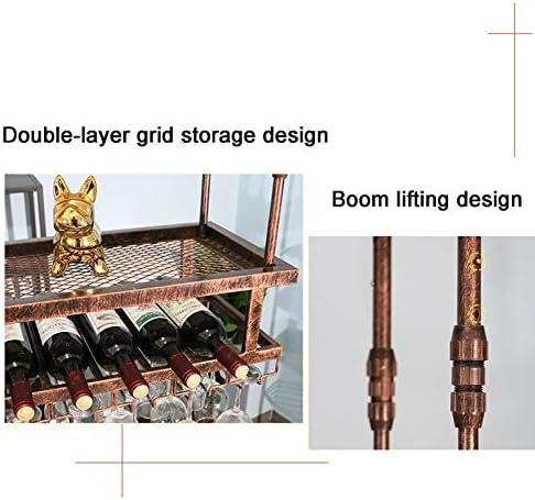 Industrial Hanging Wine Rack with 2-Layer Metal Frame