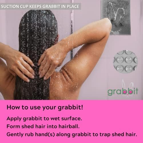 GRABBIT Hair Catcher Wall-Mounted Hair Trap for Shower
