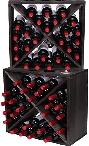 FDHUIJIA 48-Bottle Solid Wood Wine Rack