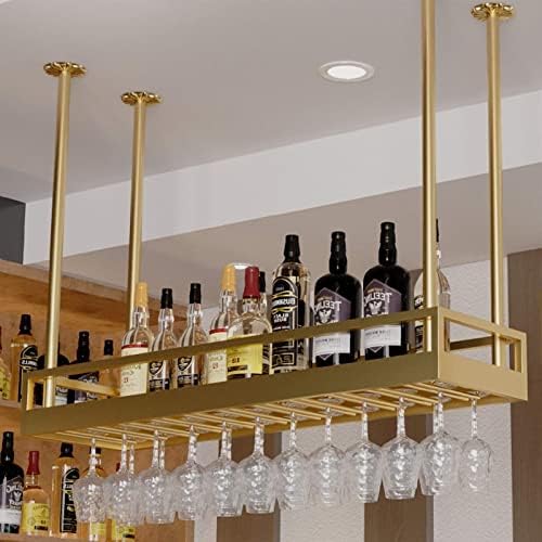Ceiling Wine Rack - Durable Wrought Iron Wall Mounted Storage