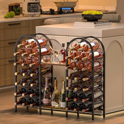 X-cosrack 40 Bottle Wine Rack with 2 Wooden Desks