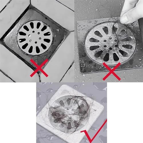 GYLCTOM Shower Drain Hair Catcher - 100PC Disposable Flat Mesh Sticker