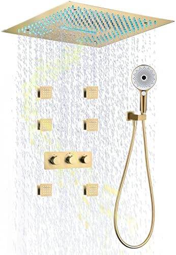 Bluetooth Music Shower Faucet Set with LED Light and 40 Thermostatic Control