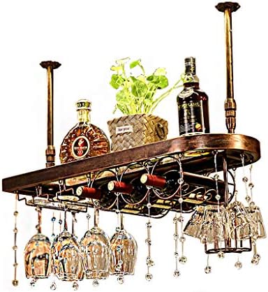 Wall Mounted Wine Rack - Rustic Design Adjustable Height Multi-purpose Storage