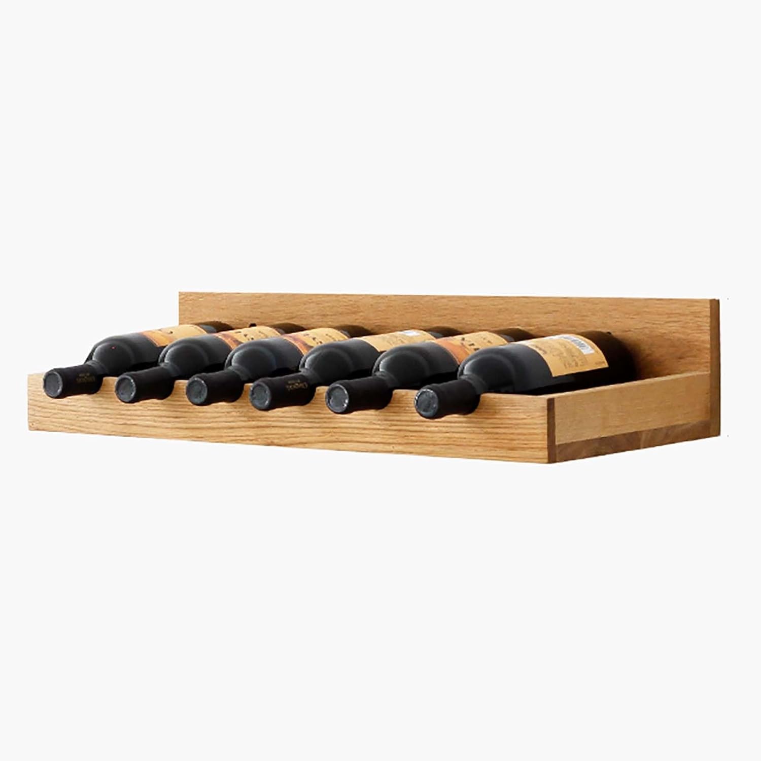 ZUGIATP Floating Wine Rack Wall Mounted Wood Storage Stand
