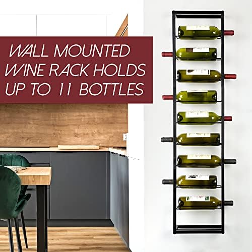 AQAREA Wall Mounted Wine Rack 10 Bottle Holder - Black