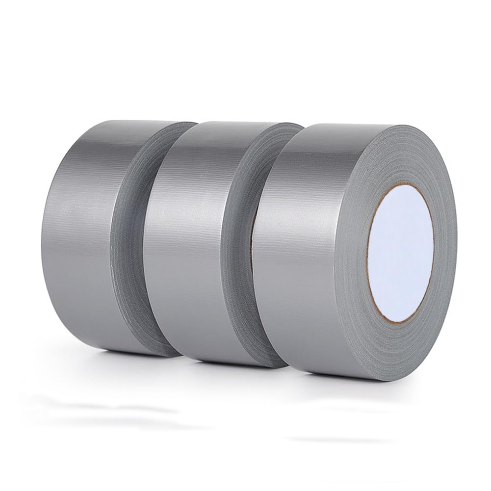 Heavy Duty 2 Inch Duct Tape 3-Pack Silver Waterproof No Residue