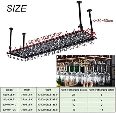 ALDEPO Adjustable Height Wall Wine Rack - Black 60x35cm