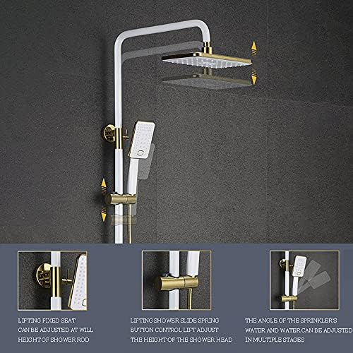 White Waterfall Shower System with Handheld Combo Set