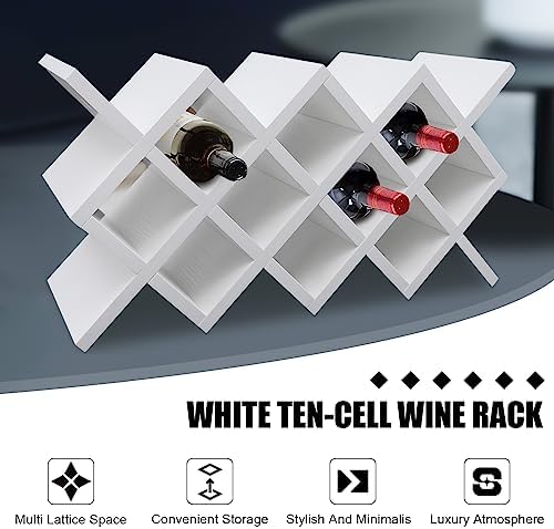 Wooden Wine Rack - 10 Bottle Wall Mounted Storage