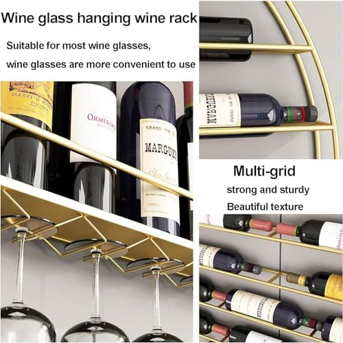 HUHJYUGE Wall Mounted Wine Rack with Gold Finish