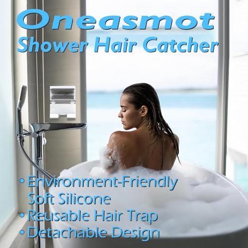 Oneasmot Shower Hair Catcher Wall - White