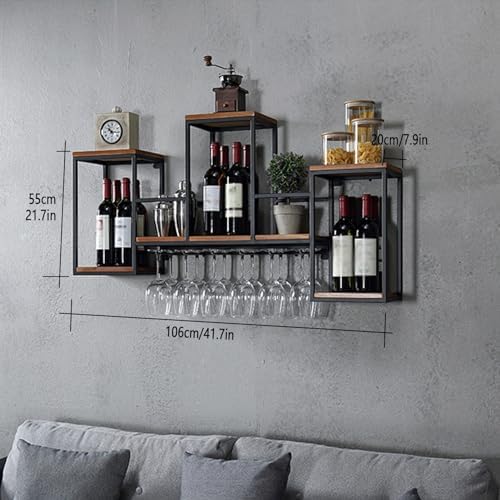 ERICAT Wall Mounted Wine Racks Black