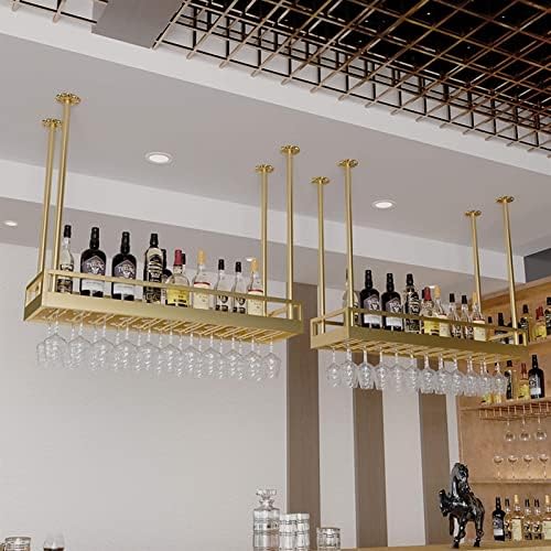 Ceiling Wine Rack - Durable Wrought Iron Wall Mounted Storage