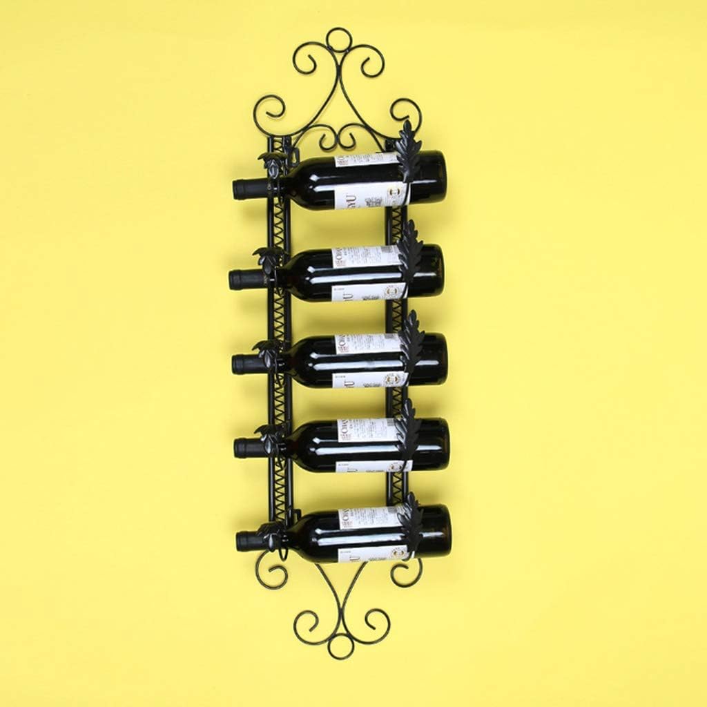 LASEVE Wall-Mounted Wine Rack 5 Bottles Capacity Rustic Industrial Design