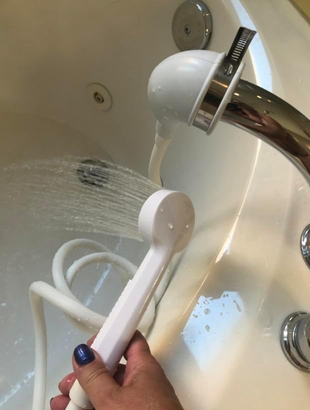 RMG Portable Handheld Shower Sprayer for Round Tub Spouts