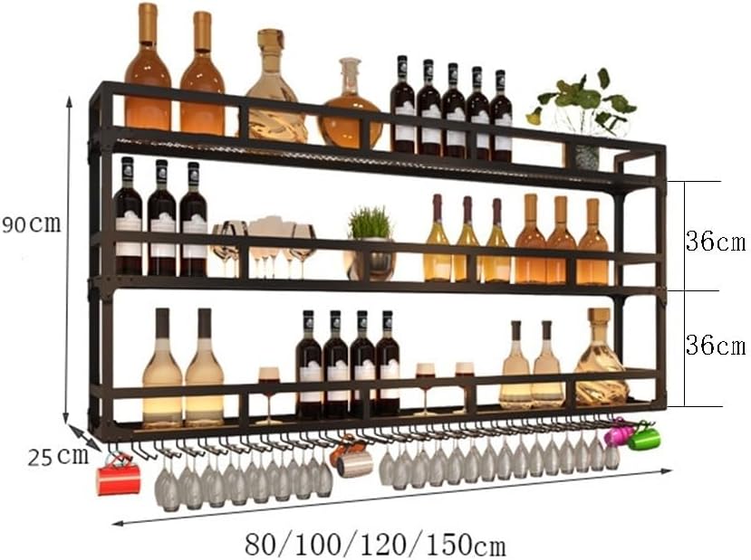 SilteD Wall-Mounted Wine Rack with LED Industrial Style