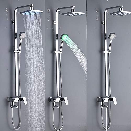 TECKI 3-Way Mixer Bath Shower Faucet Set with Rainfall Head