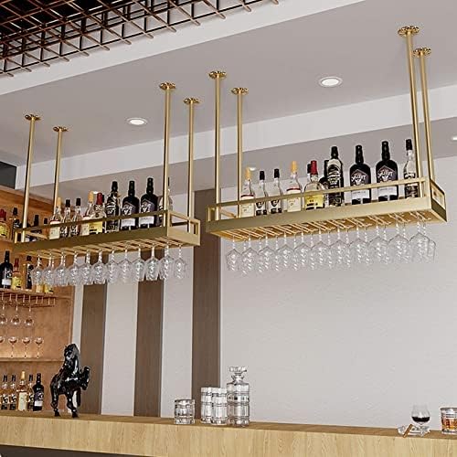 Ceiling Wine Rack - Durable Wrought Iron Wall Mounted Storage