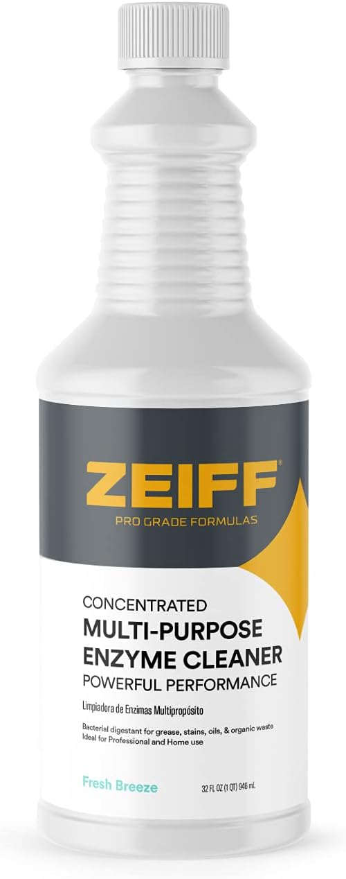 Zeiff Pro-Grade Enzyme Cleaner 32 Ounce - Multi-Purpose Pet Drain Stain Remover
